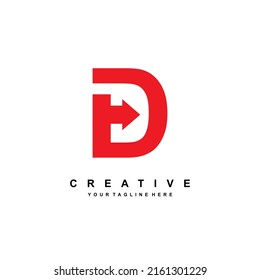 Diseño del logo de la letra roja D con un estilo lujoso y elegante. adecuado para empresas, marketing de productos, etiquetas comerciales, logotipos para automóviles, tecnología