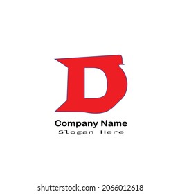 Red letter d logo on white background. This logo is suitable for company logos, shops, stalls and others.