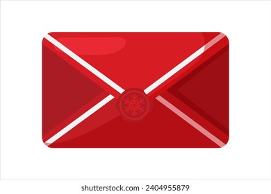 Pegatina de regalo navideño sobre carta roja