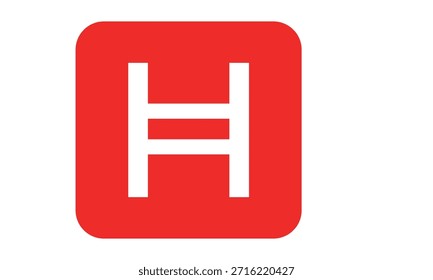 Red Letter H Icon in Rounded Square Bold Alphabet Symbol for App Logo Interface and Branding