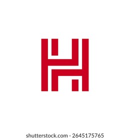 Red Letter H Logo Vector Graphic Design Symbol