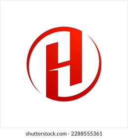 Red Letter H Rounded a logo design