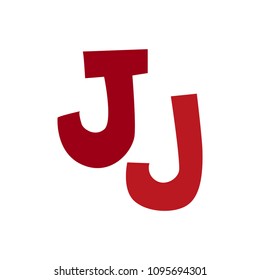 Red letter j cutout isolated on white funny lettering hand drawn j