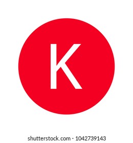 Red Letter K.Icon.