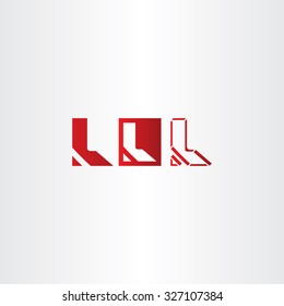 red letter l logo set logotype l vector icon design emblem