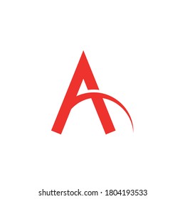 Red Letter A Logo. Creative Vector Letter A icon. Stock illustration.