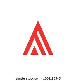 Red Letter A Logo. Creative Vector Letter A icon. Stock illustration.