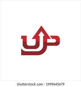 roter Buchstabe UP Logo-Design