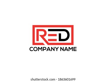 Diseño de logotipo de carta roja con plantilla de icono inicial creativa moderna
