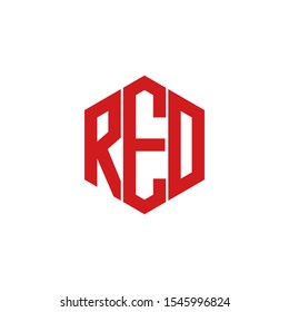 Red Letter Logo Design Polygon Monogram Stock Vector (Royalty Free ...