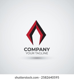 red A letter logo design template