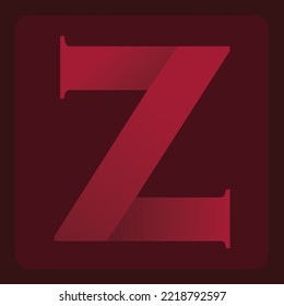logotipo de letra roja con icono de sombras para aplicación o barra de menús