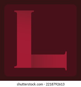 red letter logo with shadows icon for app or menu bar