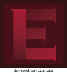 red letter logo with shadows icon for app or menu bar