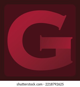 red letter logo with shadows icon for app or menu bar