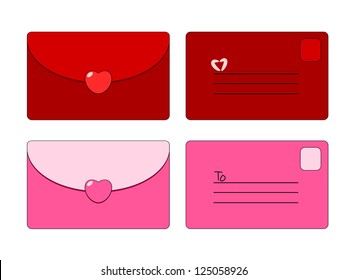 Red letter love concept vector illustration