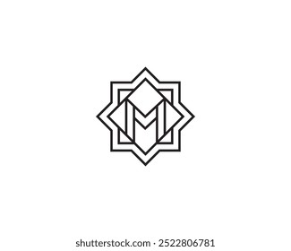 Plantilla de concepto de diseño de logotipo de letra roja M