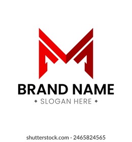 Red letter M logo icon design template elements.