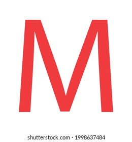 RED LETTER M SIMPLE CLIP ART VECTOR