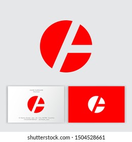 Red A letter on a circle. A monogram. Premium business emblem. Business card.