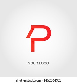 red letter p logo. gradation color template design vector