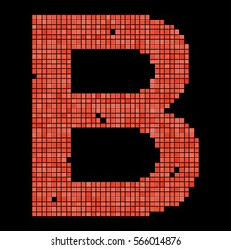 Red Letter Pixel B Alphabet Vector Stock Vector (Royalty Free ...