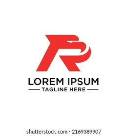 Letra roja R con cabeza de águila