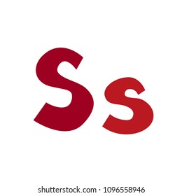 Red letter s cutout isolated on white funny lettering hand drawn s