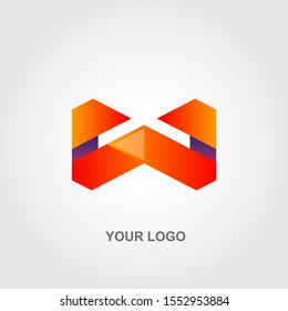 red letter w logo vector template
