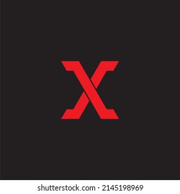 Red letter Z and X, square simple symbol logo vector