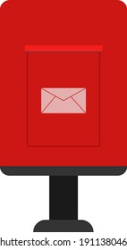 Red letterbox, illustration, vector on a white background.