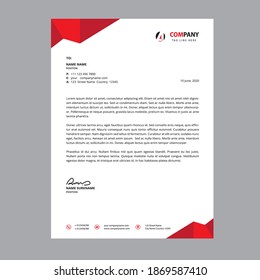 Red Letterhead Template Design. EPS