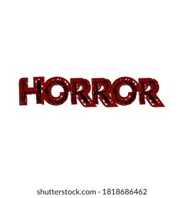 Red lettering horror Boo isolated on a white background. Fear and traditions of Halloween.