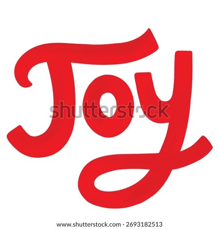 Red Letters JOY at Christmas element.	
