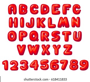 Red Letters Numbers Stock Vector (Royalty Free) 618411833 | Shutterstock