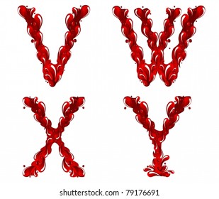 Red letters VWXY