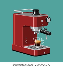 Red Lever Espresso minimalist illustration