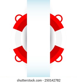 Red Life Buoy, Isolated On White Background, Vector Illustration