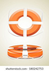 Red life buoy. Vector.