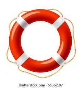 Red life buoy. Vector.