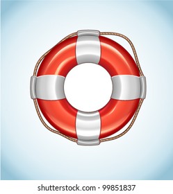 Red Life Buoy Vector Icon