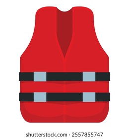 Red life vest ensuring safety during water activities, crucial for boat trips and water sports