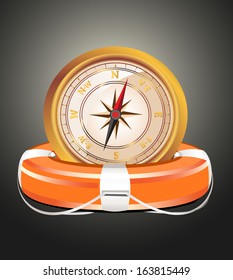 Red Lifebelt with compass 