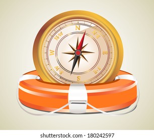 Red Lifebelt with compass