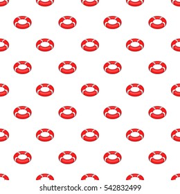 Red lifebuoy pattern. Cartoon illustration of lifebuoy vector pattern for web