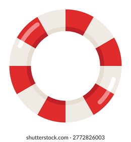 Red Lifebuoy Ring Icon isolated on transparent background.