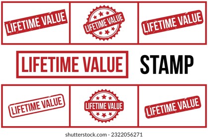 Red Lifetime Value Rubber Stamp Set Vector