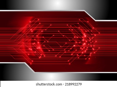 Red Light Abstract Technology background for computer graphic website and internet, circuit board. 