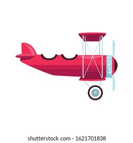 red light aircraft icon over white background, vector illustration