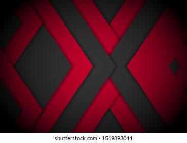 Red light arrow black with wavy mesh background Cover layout template